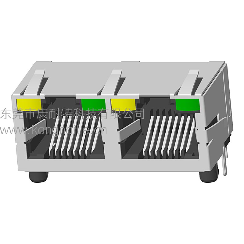 RJ45 1*2 56帶屏蔽帶燈